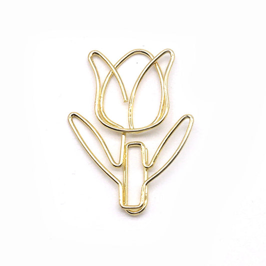 Gold-Tone Tulip-Shaped Paper Clip